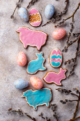 Easter cookie in shape of bunny and sheep