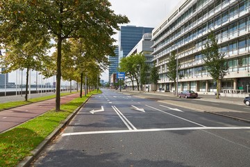 Road lanes in a city