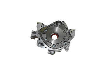 Automotive engine oil pump isolated on white background