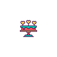 Fototapeta premium Wedding cake Icon Design. Lifestyle icon vector design
