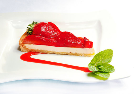 Cheesecake with  strawberries