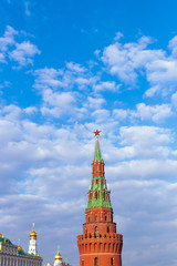 Fototapeta na wymiar Red Square, Moscow, Russia. Beautiful background, russian concept, blue sky. Kremlin.