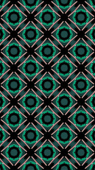 Ornate geometric pattern and abstract multicolored background