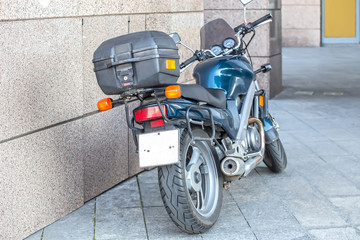 motorcycle parked at wal