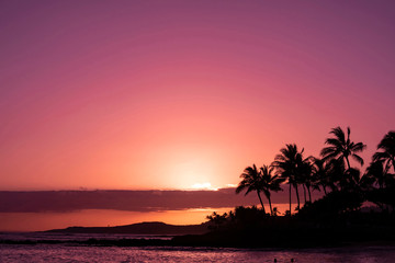 Fototapeta na wymiar Kauai Hawaii Sunset
