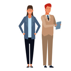 business couple avatar cartoon character