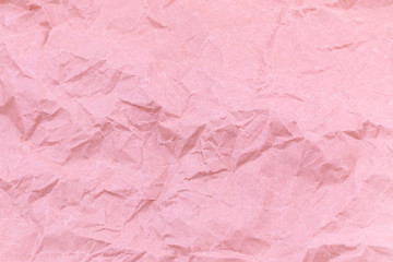 Texture of pink craft crumpled paper background