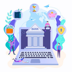 Vector illustration of online Internet banking concept