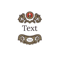 Vintage ornament and decorative divider for greeting card / labels / packaging. Vector illustration. Patternfor easy editing.