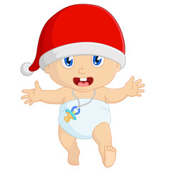 Cartoon baby in christmas