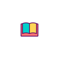 Open book icon design. Stationery icon vector design