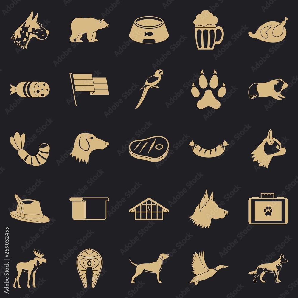 Aufkleber cur icons set. simple set of 25 cur vector icons for web for any design