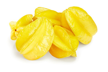 Carambola or star-fruit isolated on white background