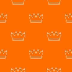 Line crown pattern vector orange for any web design best