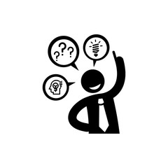 idea, bulb, light, energy bulb, head, thinking, creative business idea black  color icon
