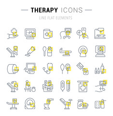 Fototapeta na wymiar Set Vector Line Icons of Therapy.