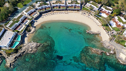 Fototapeta na wymiar Aerial drone photo of beautiful resort located in Mediterranean exotic destination