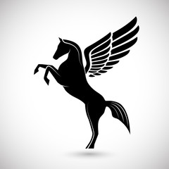silhouette pegasus mythical creature horse with wings
