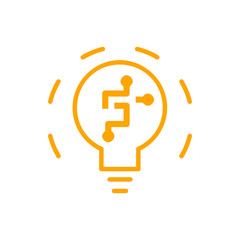 idea, bulb, light, energy bulb, head, thinking, creative business idea orange color icon