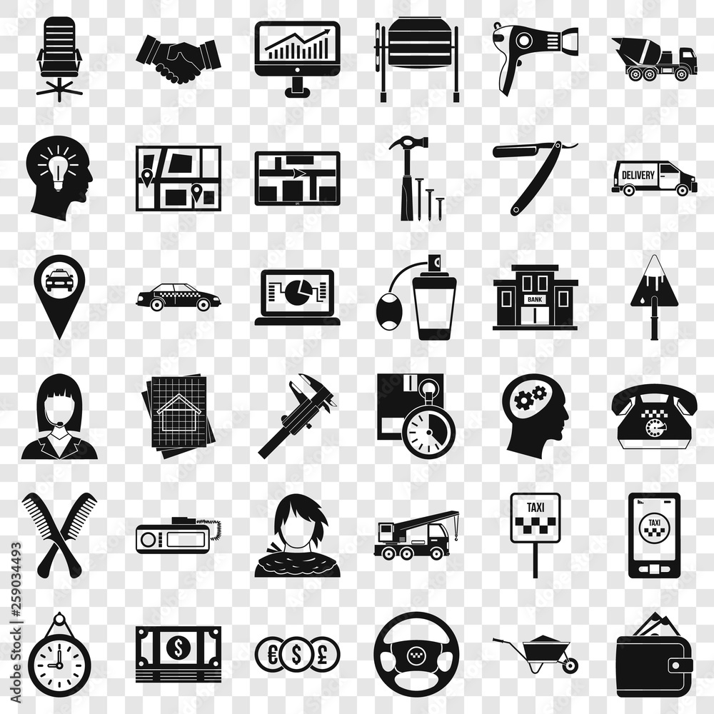 Poster good work icons set. simple style of 36 good work vector icons for web for any design