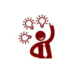 idea, bulb, light, energy bulb, head, thinking, creative business idea maroon color icon