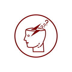 idea, bulb, light, energy bulb, head, thinking, creative business idea maroon color icon