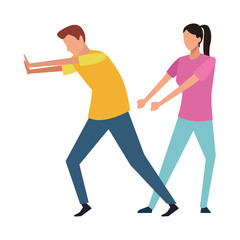 Coworkers teamwork cartoon