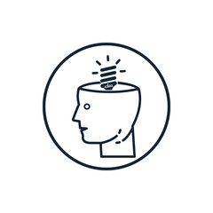 idea, bulb, light, energy bulb, head, thinking, creative business idea icon