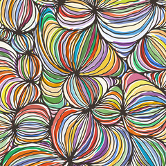 Vector doodle outline abstract ornamental ball stripe background