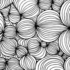 Vector doodle outline abstract ornamental ball stripe background