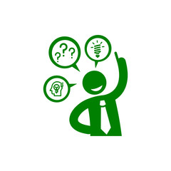 idea, bulb, light, energy bulb, head, thinking, creative business idea green color icon