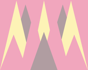 modern pattern bright print yellow braun pink light triangles