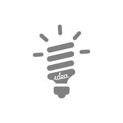 idea, bulb, light, energy bulb, head, thinking, creative business idea grey color icon