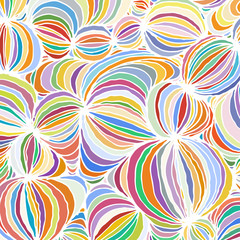 Vector doodle outline abstract ornamental ball stripe background