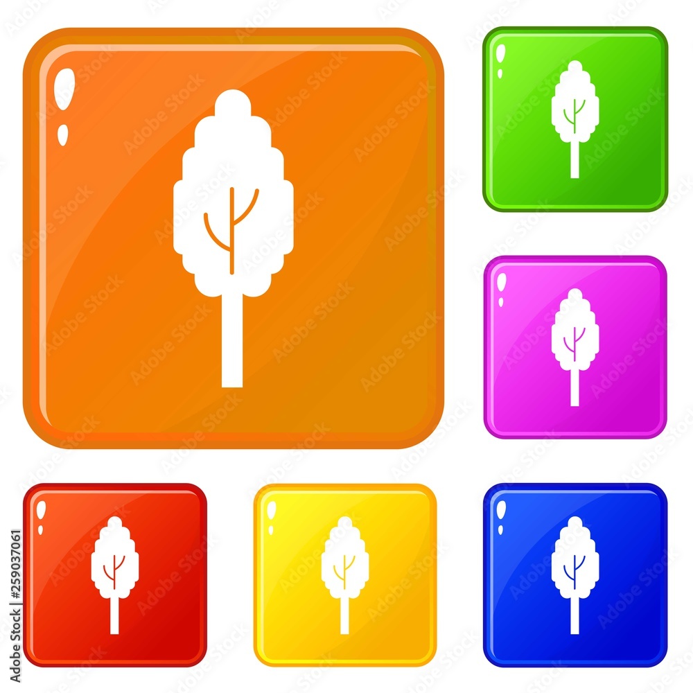 Poster save money bulb icons set collection vector 6 color isolated on white background