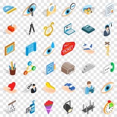 Fototapeta na wymiar Work internet icons set. Isometric style of 36 work internet vector icons for web for any design