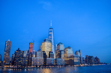 New York city skyline at night