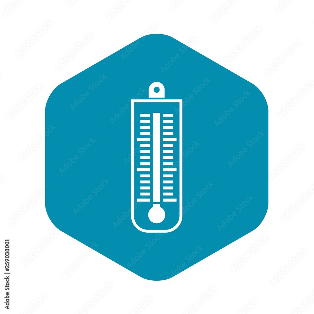 Poster thermometer icon in simple style isolated on white background. device symbol