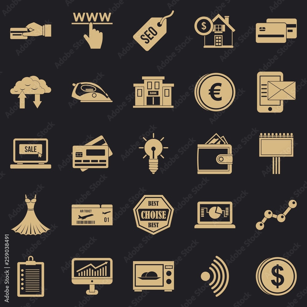 Aufkleber promotion icons set. simple set of 25 promotion vector icons for web for any design