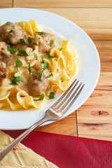 Swedish Meatballs Gravy Noodles