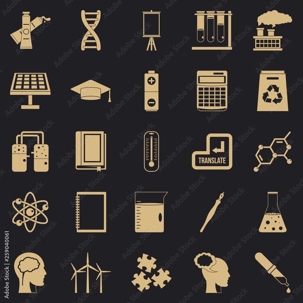 Poster academic degree icons set. simple set of 25 academic degree vector icons for web for any design