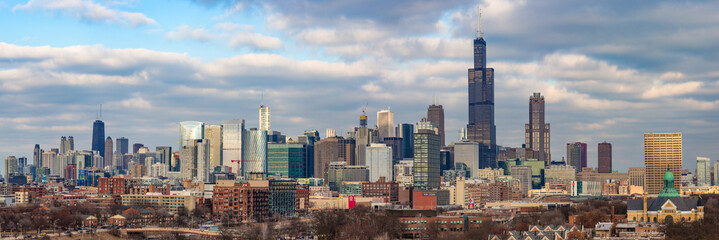 Panoramic view of the skyline of Chicago.