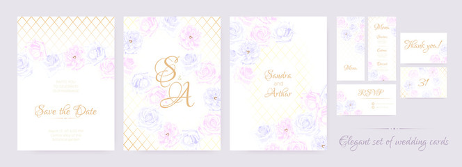 Floral Wedding Invite in Pastel Colors.