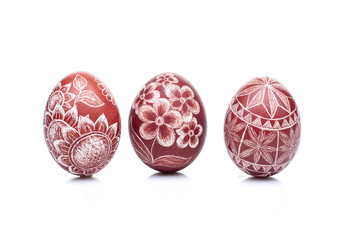 traditional scratched handmade Easter egg isolated