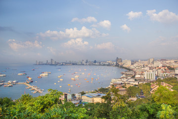 Beautiful view of the panorama of Pattaya, Thailand