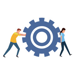 Coworkers teamwork cartoon