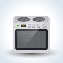 Realistic home electric oven vector icon