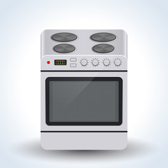 Obraz premium Realistic home electric oven vector icon