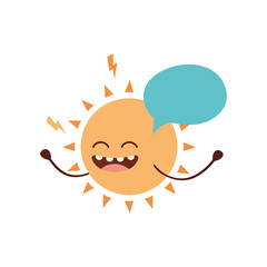 radiant sun kawaii isolated icon