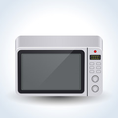 Microwave oven realistic vector icon